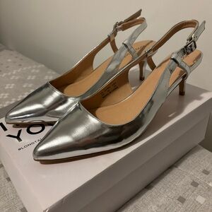 Long Tall Sally Shell Slingback Heel Silver